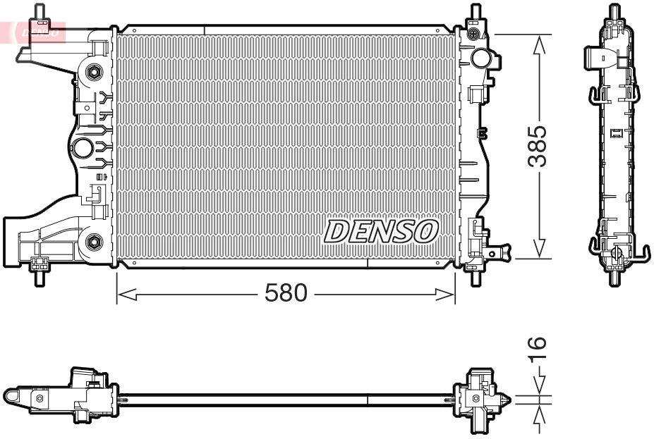 Radiatore, raffreddamento motore DENSO DRM15016