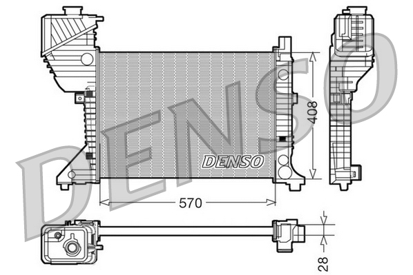 Radiatore, raffreddamento motore DENSO DRM17016