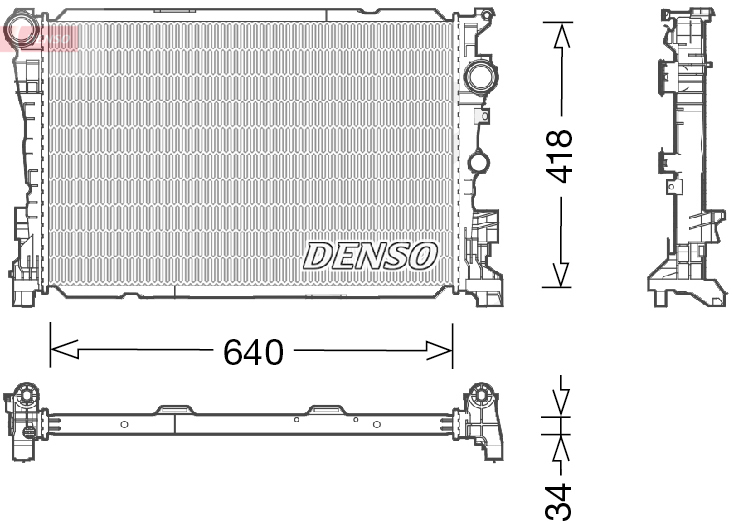 Radiatore, raffreddamento motore DENSO DRM17047