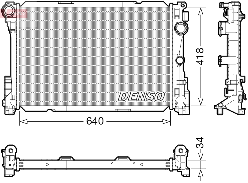 Radiatore, raffreddamento motore DENSO DRM17115