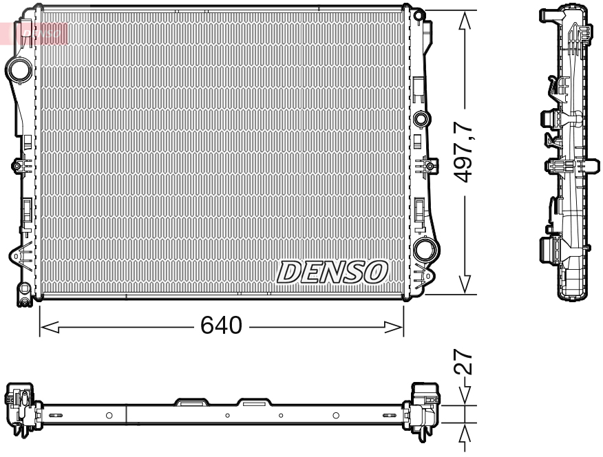 Radiatore, raffreddamento motore DENSO DRM17116