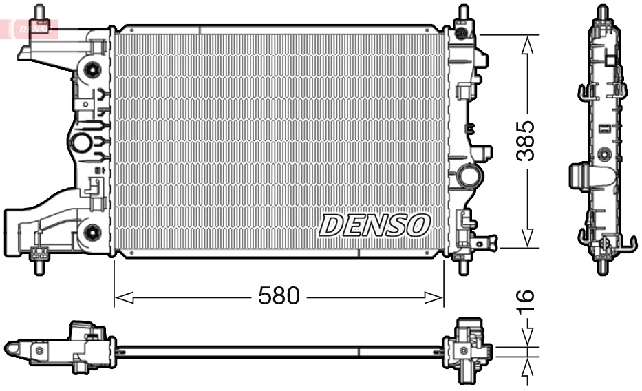 Radiatore, raffreddamento motore DENSO DRM20005