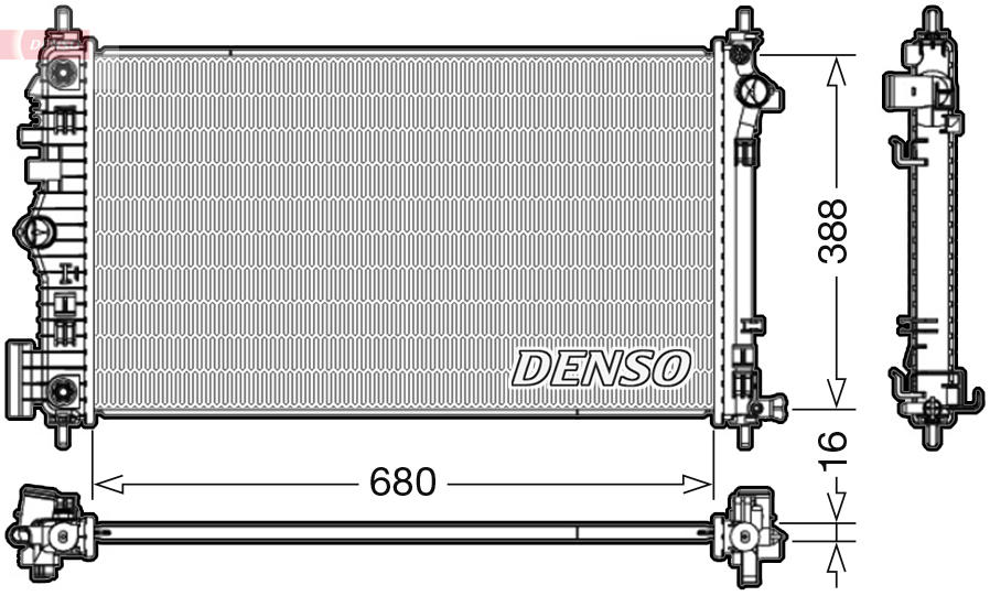 Radiatore, raffreddamento motore DENSO DRM20007