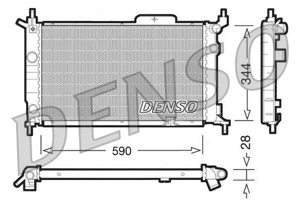 Radiatore, raffreddamento motore DENSO DRM20015