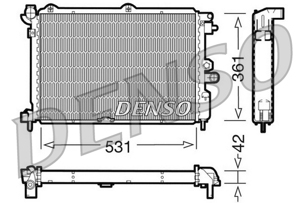 Radiatore, raffreddamento motore DENSO DRM20025