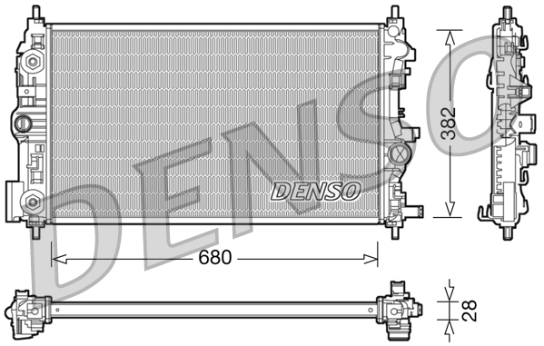Radiatore, raffreddamento motore DENSO DRM20079