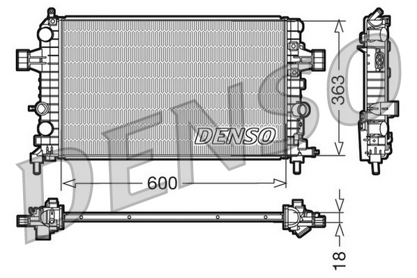 Radiatore, raffreddamento motore DENSO DRM20103