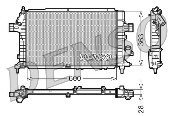 Radiatore, raffreddamento motore DENSO DRM20104