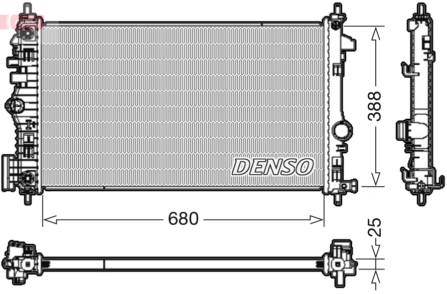 Radiatore, raffreddamento motore DENSO DRM20108