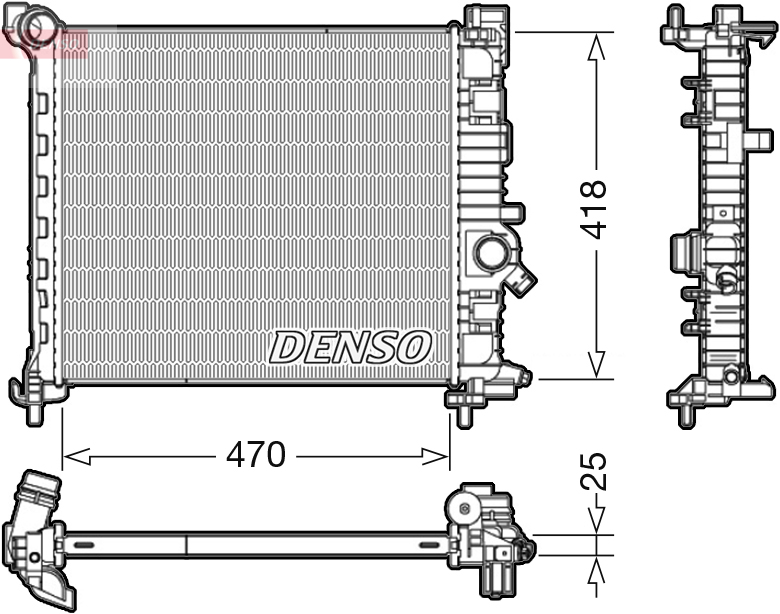 Radiatore, raffreddamento motore DENSO DRM20114