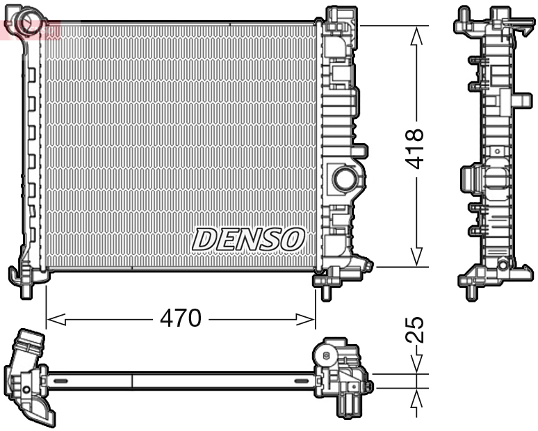 Radiatore, raffreddamento motore DENSO DRM20115