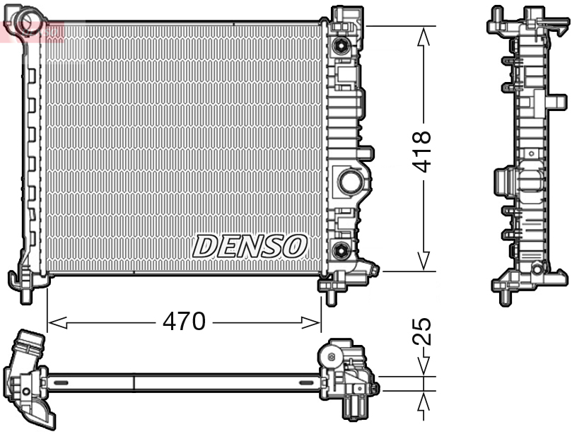Radiatore, raffreddamento motore DENSO DRM20116