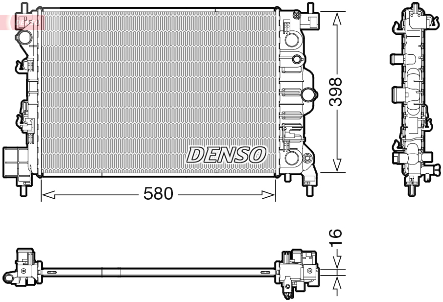 Radiatore, raffreddamento motore DENSO DRM20117