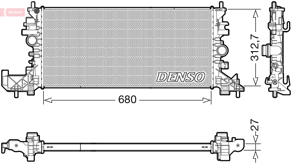 Radiatore, raffreddamento motore DENSO DRM20118