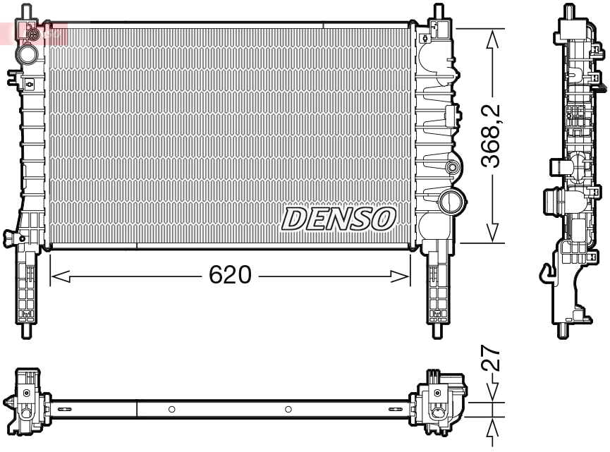 Radiatore, raffreddamento motore DENSO DRM20122