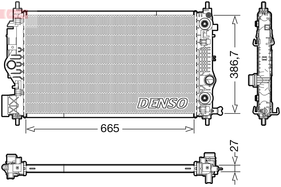 Radiatore, raffreddamento motore DENSO DRM20126