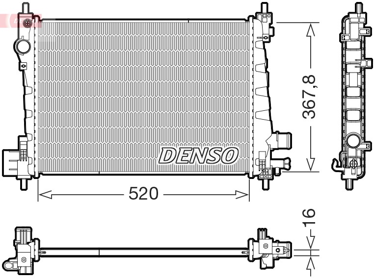 Radiatore, raffreddamento motore DENSO DRM20127