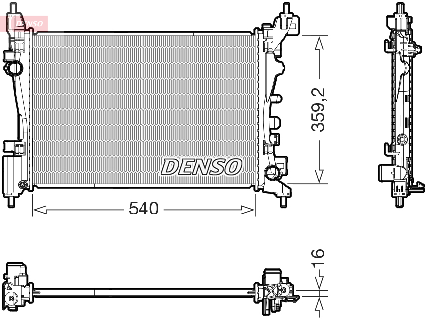 Radiatore, raffreddamento motore DENSO DRM20130