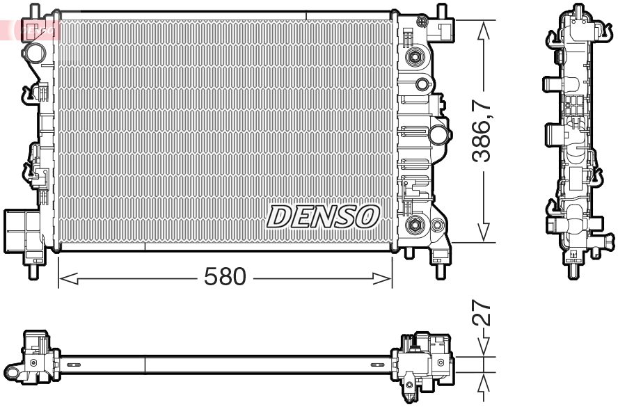 Radiatore, raffreddamento motore DENSO DRM20131