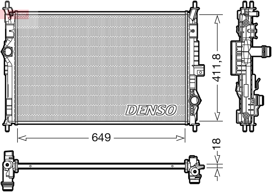 Radiatore, raffreddamento motore DENSO DRM21103