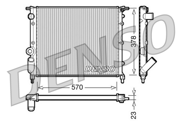 Radiatore, raffreddamento motore DENSO DRM23013