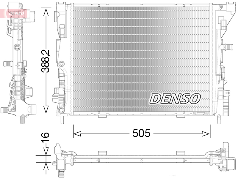 Radiatore, raffreddamento motore DENSO DRM23035