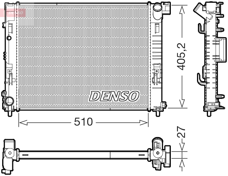 Radiatore, raffreddamento motore DENSO DRM23085
