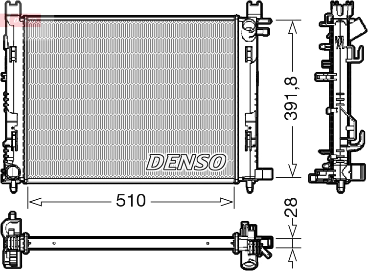 Radiatore, raffreddamento motore DENSO DRM23109
