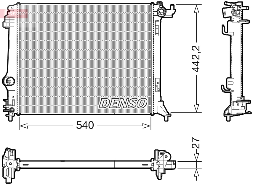 Radiatore, raffreddamento motore DENSO DRM23115