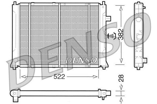 Radiatore, raffreddamento motore DENSO DRM24014