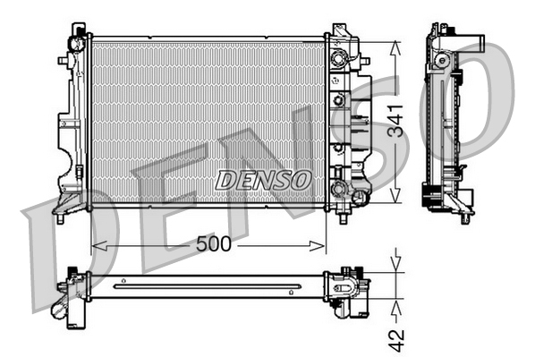 Radiatore, raffreddamento motore DENSO DRM25012