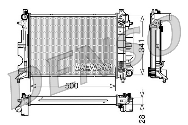 Radiatore, raffreddamento motore DENSO DRM25013