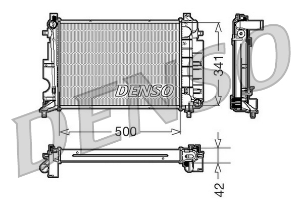 Radiatore, raffreddamento motore DENSO DRM25014