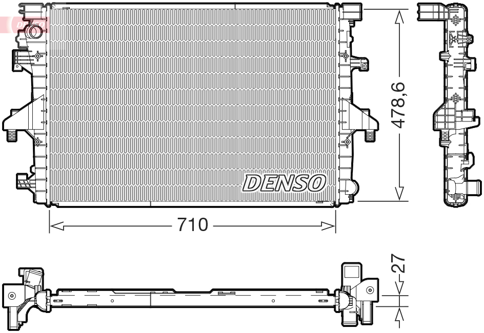 Radiatore, raffreddamento motore DENSO DRM32055