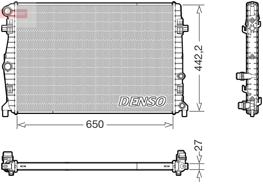 Radiatore, raffreddamento motore DENSO DRM32058
