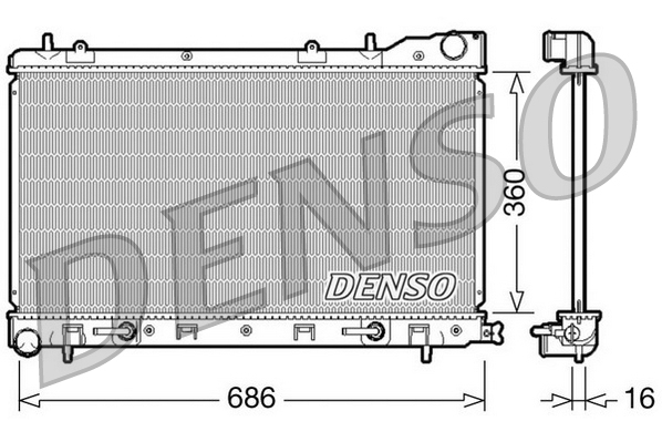 Radiatore, raffreddamento motore DENSO DRM36001