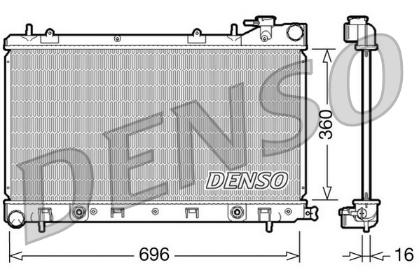 Radiatore, raffreddamento motore DENSO DRM36002