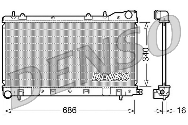 Radiatore, raffreddamento motore DENSO DRM36003