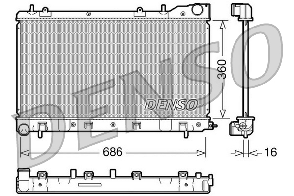 Radiatore, raffreddamento motore DENSO DRM36004