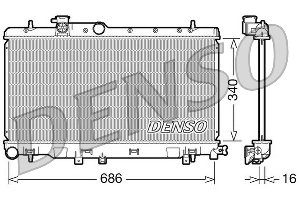 Radiatore, raffreddamento motore DENSO DRM36006