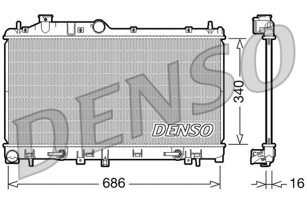 Radiatore, raffreddamento motore DENSO DRM36008