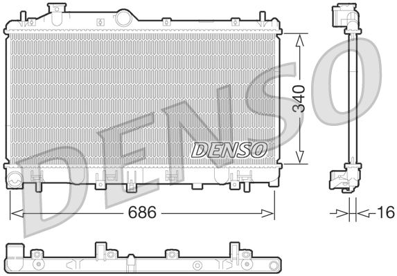Radiatore, raffreddamento motore DENSO DRM36014