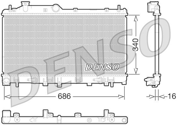 Radiatore, raffreddamento motore DENSO DRM36015