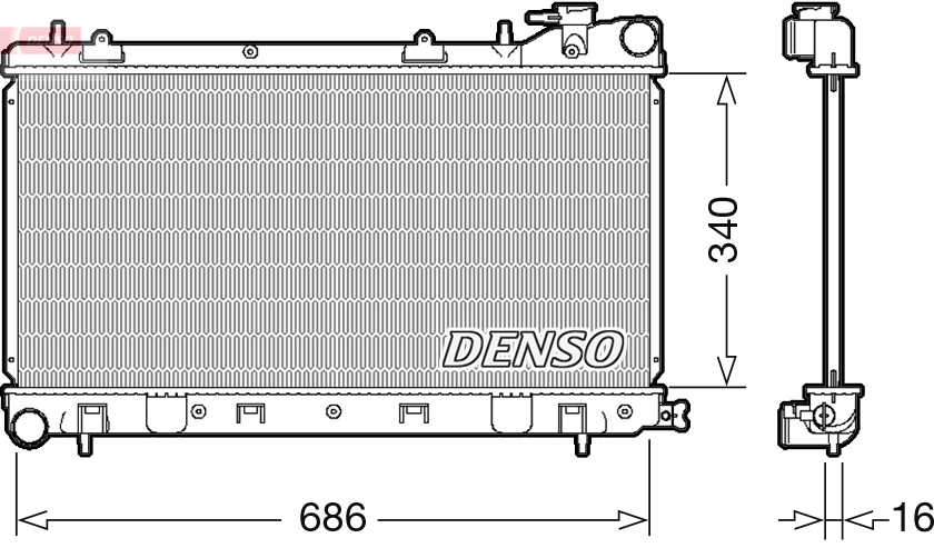 Radiatore, raffreddamento motore DENSO DRM36017
