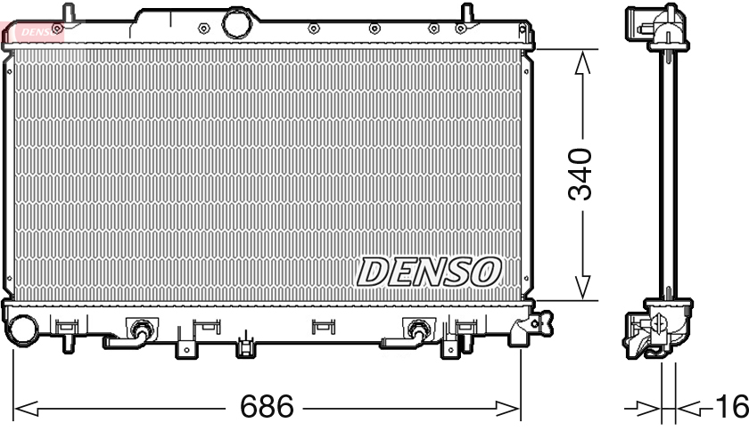 Radiatore, raffreddamento motore DENSO DRM36018
