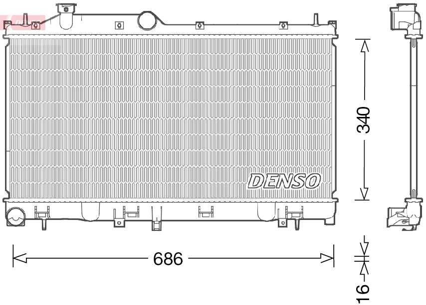 Radiatore, raffreddamento motore DENSO DRM36021