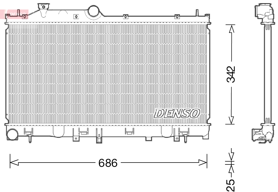 Radiatore, raffreddamento motore DENSO DRM36022