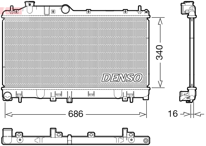 Radiatore, raffreddamento motore DENSO DRM36025