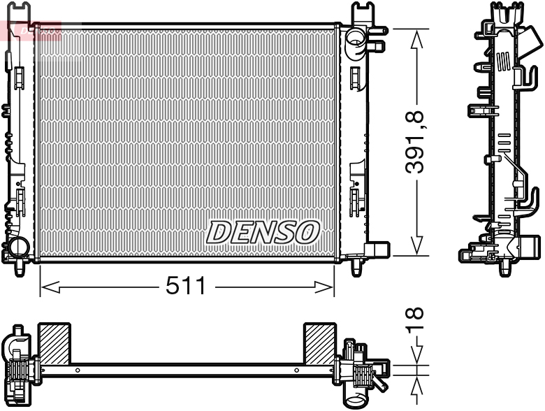 Radiatore, raffreddamento motore DENSO DRM37002