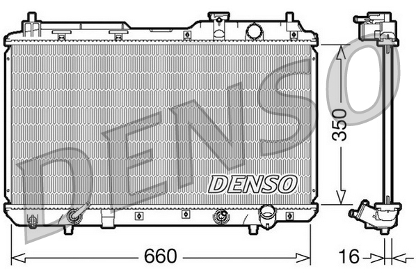 Radiatore, raffreddamento motore DENSO DRM40010